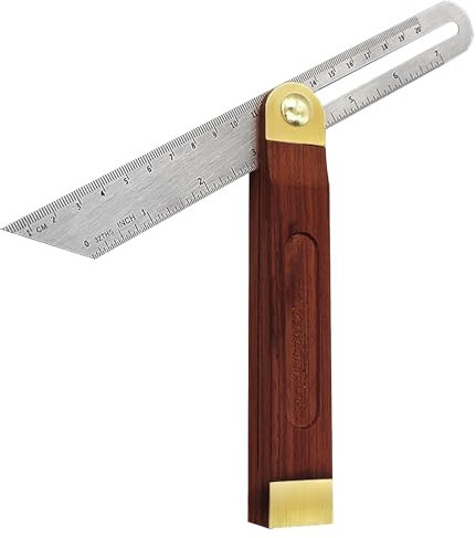 Loovisse Schmiege Winkelmesser,Verstellbarer T-Schmiege Multifunktionswinkel,Presch Winkelschmiege,Winkelmesser Metall,Edelstahl Winkelschmiege mit Feststellfunktion Gehrmaß Winkel