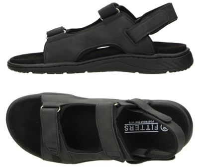 Fitters herrsandal FRANZ, moderna dandaler i stor storlek, bekväma sandaler, stora herrskor/herrskor i stor storlek, FRANZ 48 49 50 51 52, svart, 52 EU