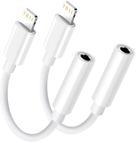 Lighning to 3.5mm Headphone Jack Adapter - Audio Adapter for iPhone Aux Converter Dongle Audio Cable Compatible with iPhone 14 Pro Max/14 13 12 11 X XS 8 7 Apple MFi Certified