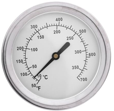 Gewerblicher Ofen-Ofen-Thermometer, 50-700 ° F Edelstahl-Sonden-Ofen-Grill-Überwachungsinstrument mit übergroßem 67-mm-Zifferblatt M10 Gewindemontage Zum Backen von BBQ