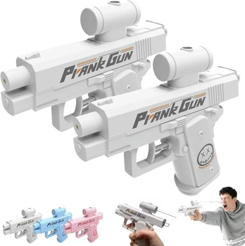 Pistola ad acqua per scherzi: Prank Water Gun che spruzza davanti e dietro, pistola ad acqua bidirezionale con inversione per scherzi e trucchi, scherzi e giocattoli scherzi pratici per adulti bambini