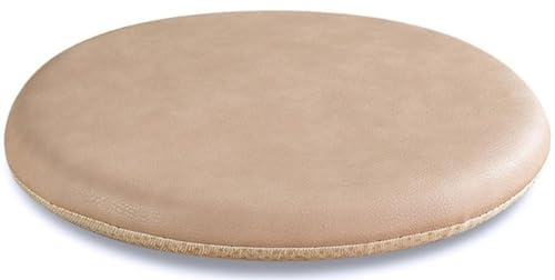 Juego de cojines redondos de piel sintética para silla, de espuma viscoelástica, ultra suaves, impermeables, 33 cm, color caqui, perfectos para sillas de comedor en casa, oficina (paquete de 1/2/4)
