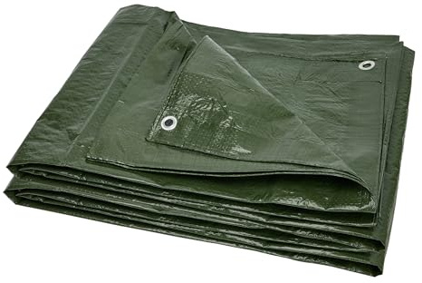 Garronda Lona Impermeable con Ojales 80 g/m² 6x12 m Verde GD-0162 | Lona PP ligera y lavable; cubierta impermeable para muebles de jardín, madera y herramientas, apta para uso exterior