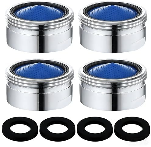 PLUSHCEWT 4 Stück M22 Wasserhahn Sieb mit Dichtungen & ABS-Filter, Wassersparender Spritzwassergeschützter Perlator, Strahlregler M22, Wasserhahn Zubehör für Bad & Küche