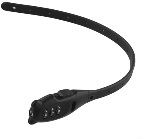 Bulevisiter Serre-câble réglable pour casque de moto, combinaison à 3 chiffres avec noyau en acier flexible, antivol portable pour (ours court)