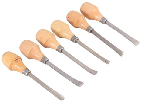 ORFOFE 6 Stück Holzschnitzmeißel aus Langlebigem Material Vielseitiges Schnitzwerkzeug für Anfänger und Hobbykünstler Verschiedene Stile mit Scharfem Meißelkopf