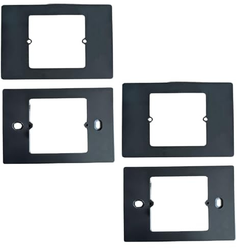 2 Kit Adattatore Scatola 503 a 502 Nero, Copri Cassetta Placca Per Cassetta 503, Supporto Riduttore per Termostati e Prodotti Smart Forma Quadrato, 120X86X3,5mm, Vite Incluso