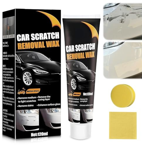 Kratzer Entferner Auto, Auto Kratzer Entferner, Scratch Remover Wax Mit Schwamm, Autopolitur Kratzer Entfernen, Car Scratch Remover, Effektiv & Schnell für Verschiedene Oberflächen Autos