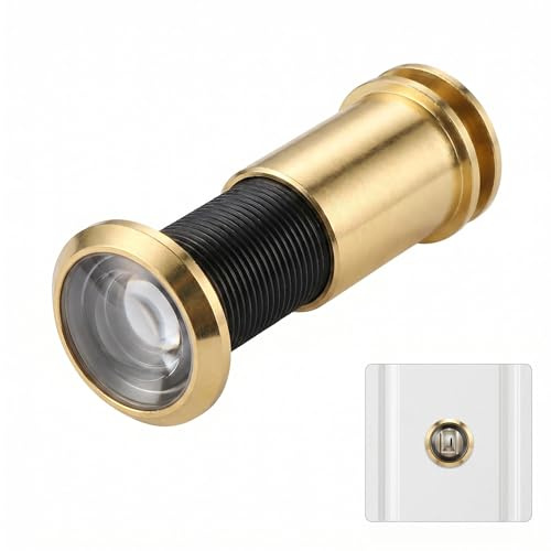 Judas de Porte, Oeil de Porte 200° Grand Angle Lentilles Optiques | Judas Connecté, Pour Portes 35-60mm Épaisseur, Longueur Réglable, Installation Facile, Sécurité Domicile