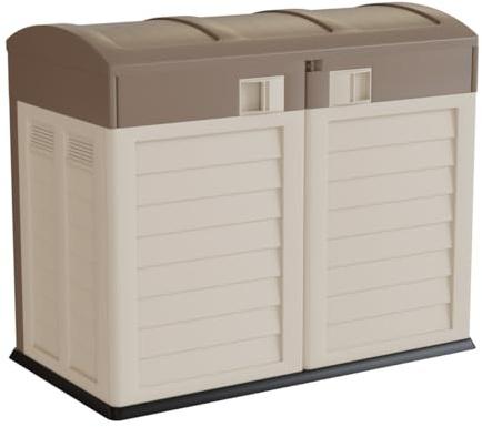 INTEC - Coffre de Jardin 1500L - Abri Poubelle Exterieur Polypropylène Verrouillable Rangement Outils Jardin