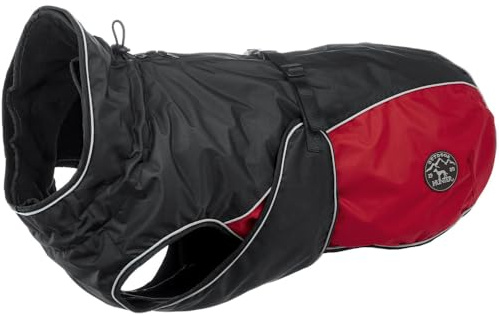 HUNTER Hundemantel UPPSALA ALLROUNDER, Farbe: anthrazit/rot, wasser- und windabweisend, herausknöpfbares Innenfutter, reflektierende Paspeln, elastische Fixiergummis, optimaler Sitz, Größe: 45