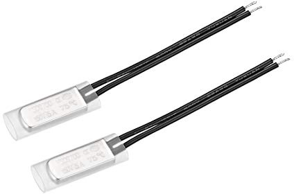 sourcing map 2 STK. KSD9700 Thermostat 75℃ Normalerweise geschlossener Temperaturschalter Thermoschalter N.C 5A Temperaturregler aus Metall Bimetall