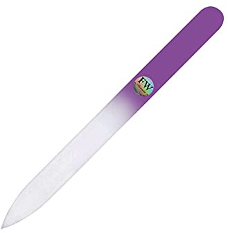 Fulgent World Lime à ongles colorée en verre avec revêtement en PVC – Fabriquée en République tchèque (violet)