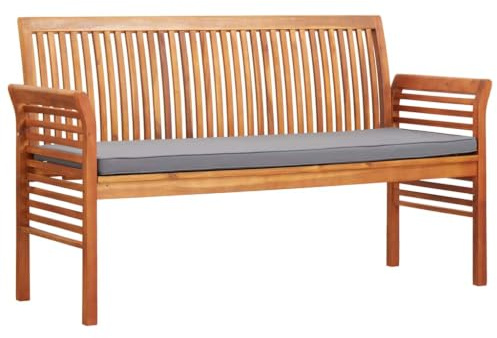 vidaXL 3-Sitzer Gartenbank mit Kissen 150 cm Massivholz Akazie