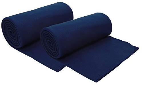 Betz Fleecedecke 2 Stück 130x170 cm 180g/m² – Weiche Wohndecke & Kuscheldecke – Flauschige Sofadecke als Tagesdecke – Leicht, wärmend & pflegeleicht – Farbe dunkelblau