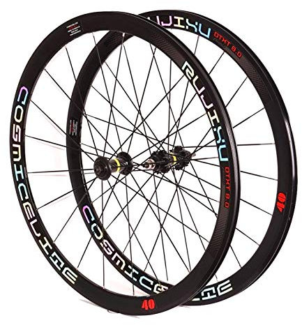 MZPWJD Radsport Felgen 700C Rennrad-Radsatz Doppelwand Felge 40mm Fixed Gear Bike Wheel 1,37 × 24 TPI Single Speed Kohlefaser-Nabe Abgedichtetes Lager Fahrrad-Rad (Color : A)