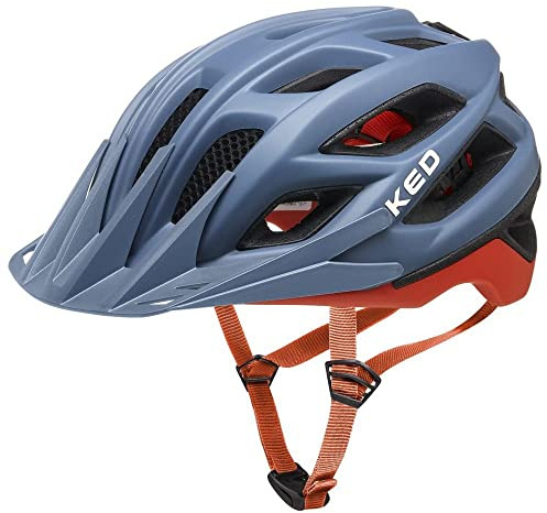 KED Companion Fahrradhelm, Blau Grau Orange Matt, L (55-61cm)