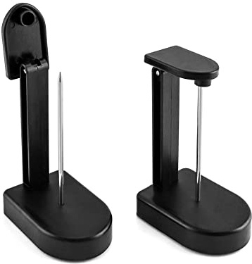QWORK Paper Memo Holder Receipt Holder, 2 Packs Black Receipt Invoice Spike Stick Bill Fork Memo Note Spike with Safety Cap and Base