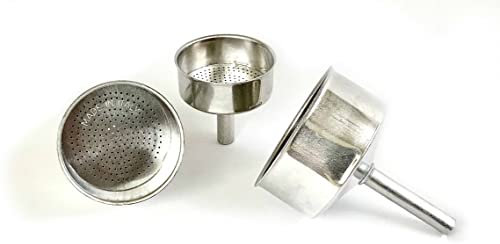 Tredoni Aluminium Funnel -Replacement- Size 6 Cup Aluminium Espresso Coffee Maker Moka Pot- 6.5cm (6 Cup)