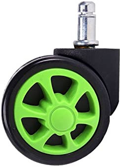 LANGshaw 5 Pcs/Lot 60mm Furniture Office Chair Caster, Large Color Casters Car Wheel Style leisurely (Color : Green)