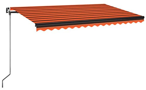 vidaXL Tenda da Sole Manuale Retrattile 400x350 cm Arancione e Marrone