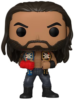 Funko POP! WWE: Roman Reigns with Belts | Offizielles Sport Merch - Vinyl Sammelfigur als Regal Deko - Geschenkidee zum Geburtstag für Fans und Sammler