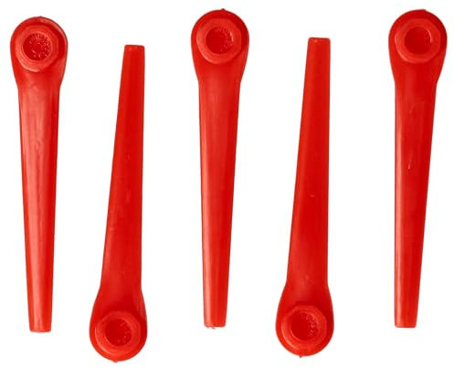 vhbw 5X Ersatz-Messer kompatibel mit Gardena AccuCut 2417-20, 2417, 400Li 8840, 400Li 8840-20 Rasentrimmer - Ersatzklinge Orange, Kunststoff