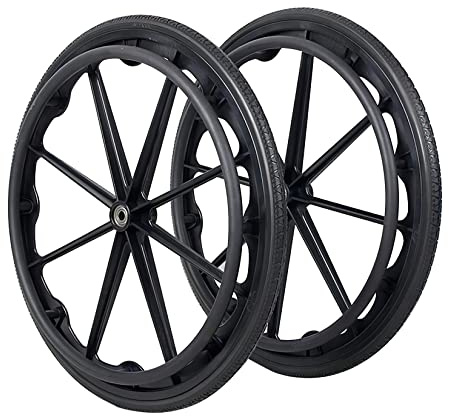 2 Pièces 51cm 56cm 60cm Roue De Fauteuil Roulant, Antidérapant Résistantes À L'usure Roues En Polyuréthane Solide, Moulées D'une Seule Pièce Roues Arrieres De Fauteuil Roulant ( Size : 24in(60cm)*13/8