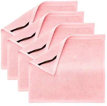 Crafty Cloth Ultra-Soft Viscose Bamboo Washcloth Set (4 Pack) | Reusable Gentle Cleansing Towels | 12×12 Fast-Dry Machine Washable | Luxurious Skin-Friendly Comfort | Pink