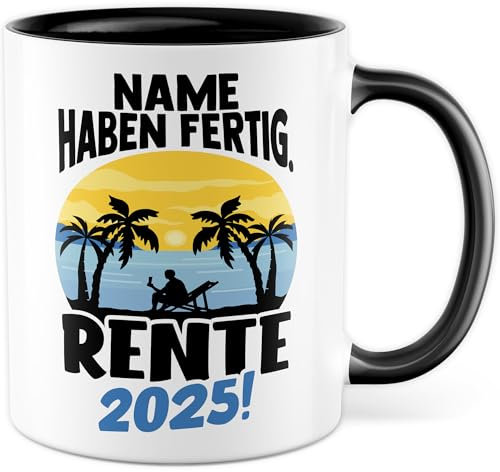 Tazza per pensionati personalizzata, nome hanno finito la pensione 2023, idea regalo regalo per pensionamento, tazza da caffè con scritta in lingua tedesca