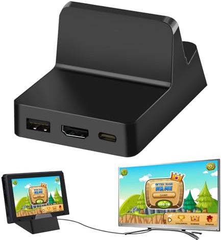 Docking Station für Nintendo Switch/Switch OLED: Nizirioo Tragbare Switch TV Docking Station Mini Switch Ladestation Standfuß mit 4K HDMI und USB 3.0 Anschluss
