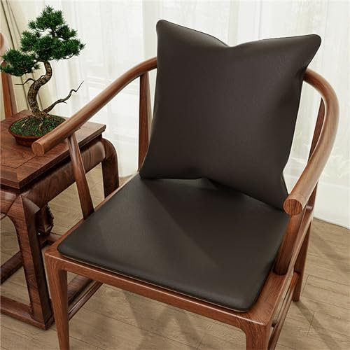 ZOYIEP 2er Set Sitzkissen Kopfkissen, Leder Stuhlkissen,Kissenbezug Kissen für Bett und Dekokissen Sitzpolster Sofakissen Sitzkissen Outdoor Deko Aesthetic (Tiefer Kaffee,50 x 50 cm)