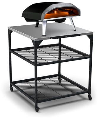 ooni Grande tavolo modulare per esterni, carrello per forno per pizza, 31 x 31 x 35 cm, in acciaio inox, supporto per barbecue, tavolo da esterno