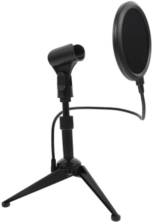 Alasum Blowout Screen Microphone Mount for Desktop Mic Stand Black Adjustable Microphone Holder Filter for Computer Use