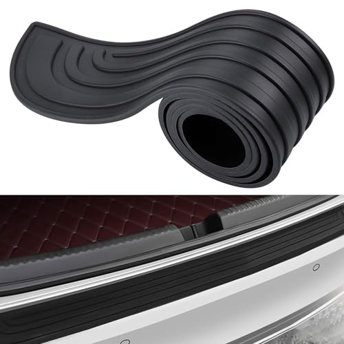 Stoßstangenschutz aus Gummi Selbstklebender Heckstoßstangenschutz Ladekantenschutz Kofferraum Auto Ladekantenschutz Universal Autozubehör für die meisten Autos,SUVs(90CM*8CM) (Schwarz)
