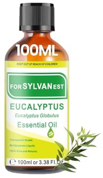 FORSYLVANEST Eucalyptus Essential Oil 100ML - Natural Eucalyptus Essential Oils for Diffuser, Humidifier, Aromatherapy, Shower, Bath, Candle and Soap Making