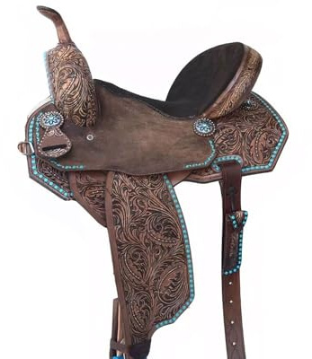 ST-WLS-0167 Western-Pferde-Sattelfass mit handgefertigtem geschnitztem Leder, 25,4 cm bis 45,7 cm (16 Zoll) Sitzfläche