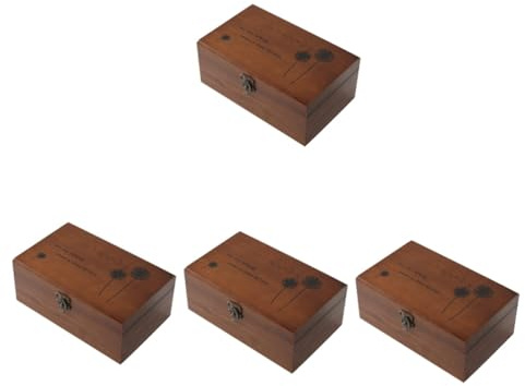 EXCEART 4pezzi Cofanetto Legno per Cucito Scatola Portatile per Ago e Filo Organizer per Accessori da Ricamo Design retrò e Pratico per Amanti del Cucito