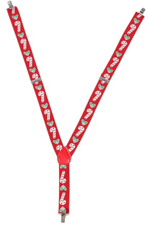 TEMPNAP Feste Hosenträger Für Herren Mit Zuckerrübenmuster Verstellbar Mit Weihnachtsmann-motiv Mit Starken Tragbare Weihnachts-accessoires