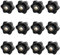 SYEYCW 12 Piezas M6 Tuercas de Sujeción, 32mm Tornillos de Mariposa de Diámetro Exterior, Negro Palomilla de Sujeción Rosca Estrella, Plástico Tuercas de Perilla, para Equipos Mecánicos, Muebles
