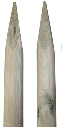 TIMBERMIK ø 8cm Pack De 2 Estacas De Madera con Punta Largo 180 cm Tutores para Plantas Impregnado Verde Oliva Poste Jardín Madera Natural para Árboles Poste para Valla Piquetas