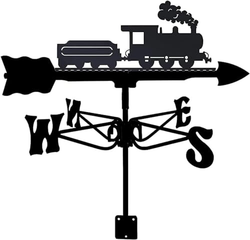 Weathervane,Metal Train Weather Vanes Retro Sturdy Wind Direction Indicator for Sheds Wind Vane Garden Easy Install for Outdoor Garden Decoion Weathervane