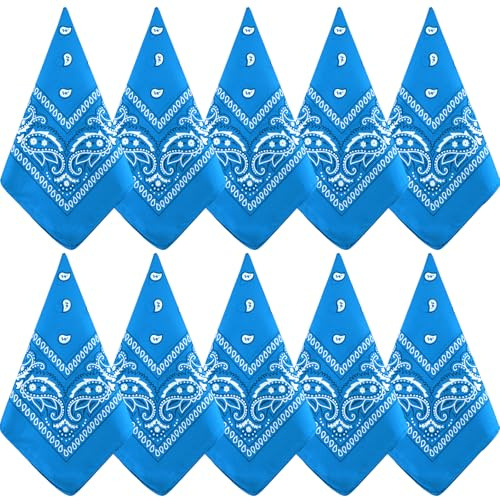 NACHLYNN 10 Stück Bandana Damen Herren,Bandana kopftuch Herren Paisley Muster Headwear Haar Schal Ansatz Handgelenk Kopf Biker kopftücher für damen