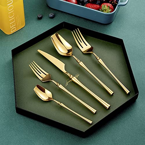 CVNIMV Couverts de Table en Acier Inoxydable 18/10 doré, Couverts de Luxe, Couteaux à Viande, Fourchette, cuillère, Vaisselle de Cuisine Occidentale, Restaurant, Lavable au Lave-Vaisselle