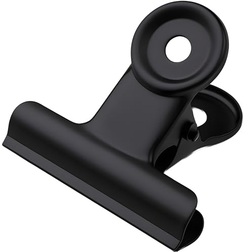 BOLDiX Lochclips Metall Klammern 30 Stück – Multifunktionale Garten Haushalts Clips für Grow Bags ohne Löcher, Tüten, Fotos, Low Stress Training, Befestigung für Pflanzendraht (Schwarz | 30mm | Ø4mm)