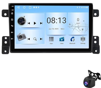 Android 13 Autoradio Touchscreen per Suzuki Grand Vitara 2005-2015 navigatore satellitare Ricevitore Audio Integrato Schermo Touchscreen HD da 9 Bluetooth GPS CarPlay Android Auto(C 8C)