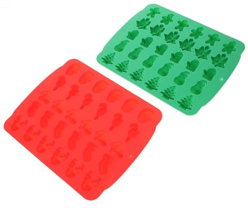 BESPORTBLE 2 Stampi in Silicone Natalizi, Stampi Fai da Te per Cioccolatini E Caramelle per La Preparazione di Biscotti E Dolcetti Durante Le Feste