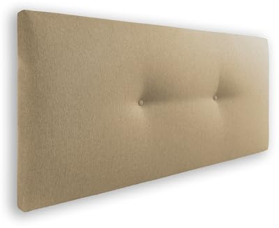 Silcar Home - Cabecero de Cama 90 Tejido Arena Silvi - Tapizado, Estructura Madera, Hilera Botones Estilo Moderno - Fácil Instalación, Acolchado Confort - 90 cm, Tela Arena