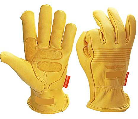 Goatskin Leather Work Gloves - Kevlar Lined, Cut Resistant, Arc Flash Safety Gloves for Heavy Duty Protection