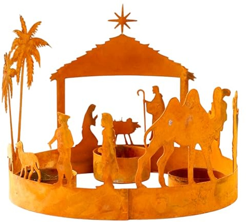 Juegos y Figuras de Natividad, portavelas de Adviento, Juego de Natividad de 3 Tazas, portavelas de Navidad para mesas, centros de Mesa, decoración Espiritual, Corona de Adviento